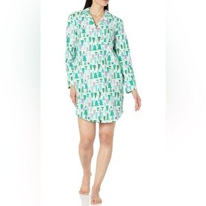 Amazon Essentials Women's Woven Flannel Notch Collar Nightgown size medium